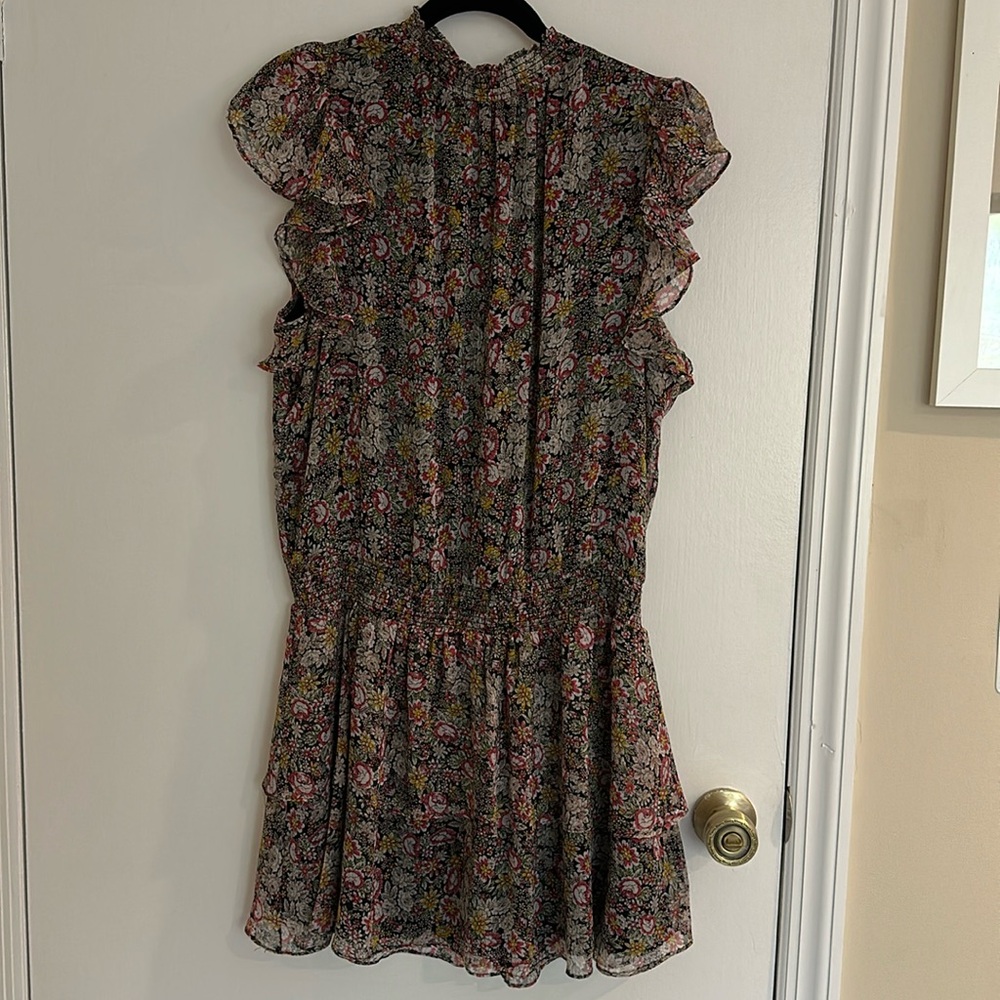 1. State cinched ruffle mini dress